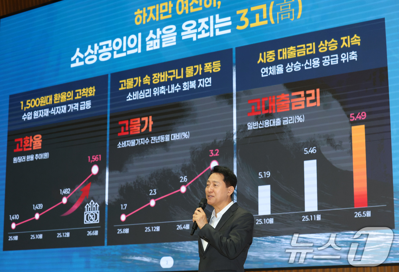 (서울=뉴스1) 이광호 기자 = 오세훈 서울시장이 13일 오전 서울시청에서 열린 '서울 소상공인과 함께하는 성공 두드림 세미나'에서 소상공인 정책 관련 강연을 하고 있다.   20 …