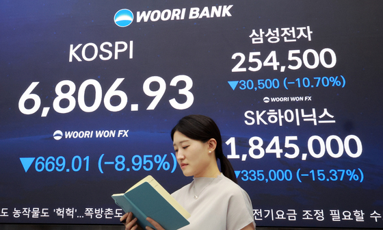 코스피, 장중 급락세 이어 '하락마감'