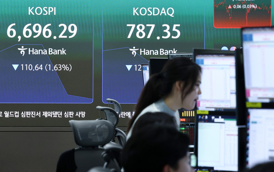코스피·코스닥, 장 초반 하락세