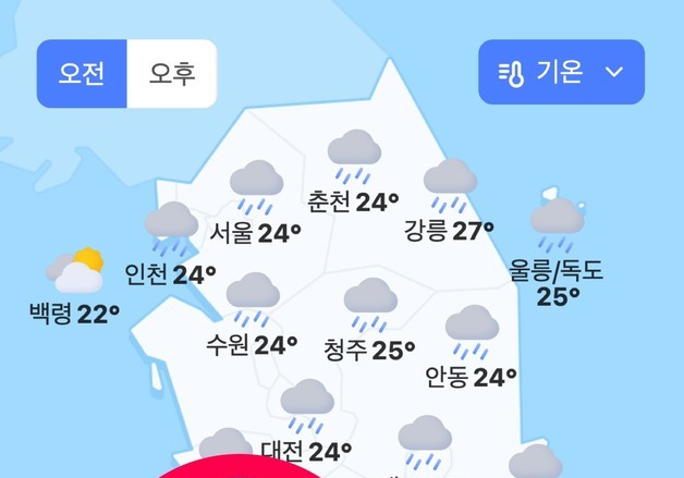 다음 날씨서 '광주' 사라졌다…'서구' 표기, 광주·전남 통합으로 개편
