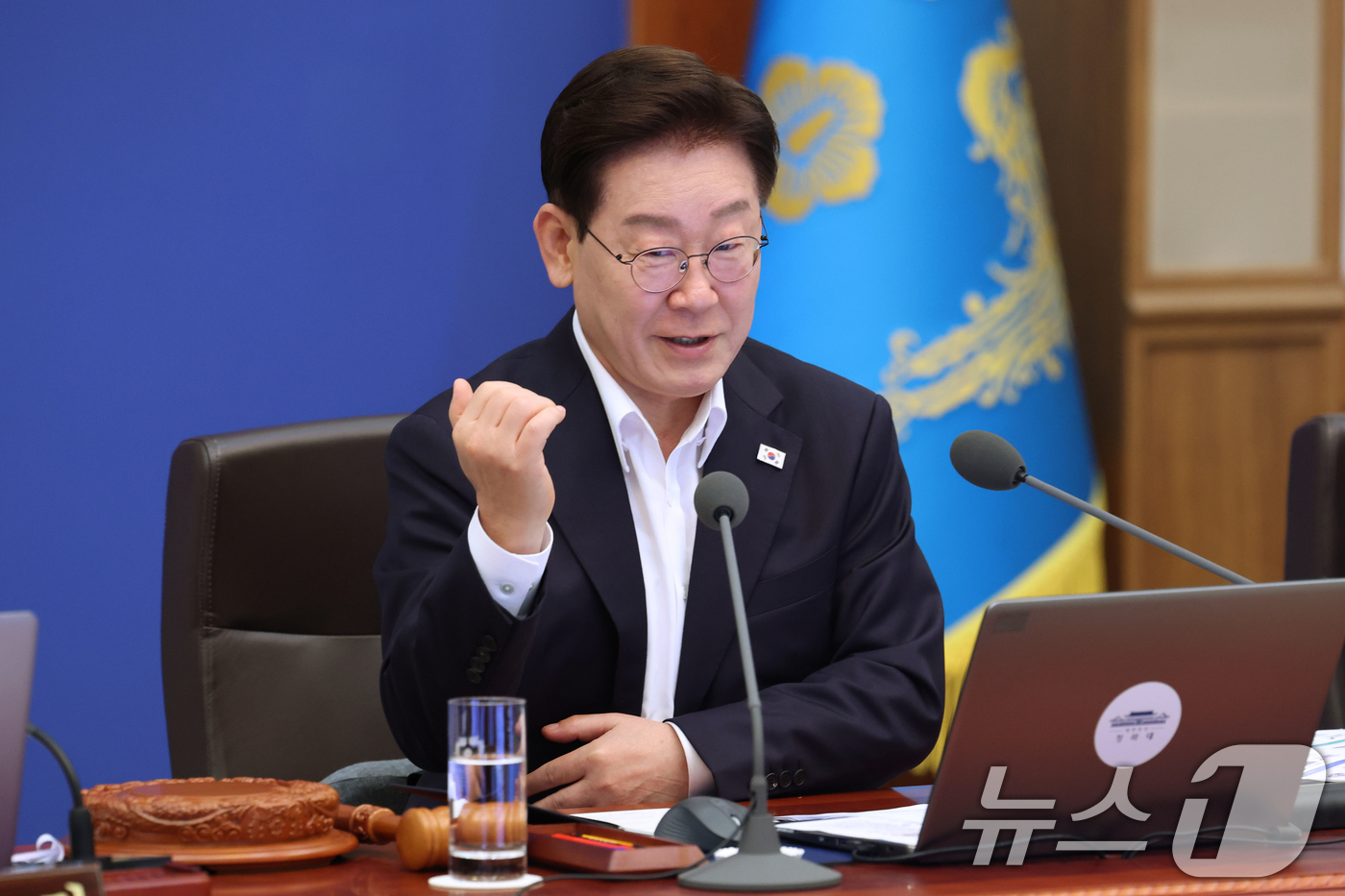 (서울=뉴스1) 이재명 기자 = 이재명 대통령이 14일 청와대에서 열린 국무회의에서 발언하고 있다. 2026.7.14/뉴스1