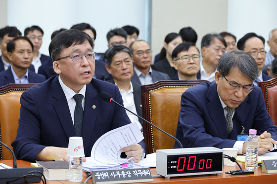 답변하는 강동완 중앙선관위 사무총장 직무대리