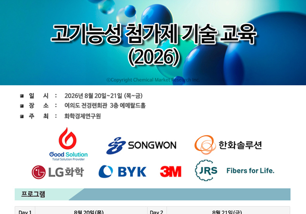 화학경제연구원, 2026 고기능성 첨가제 기술 교육 개최