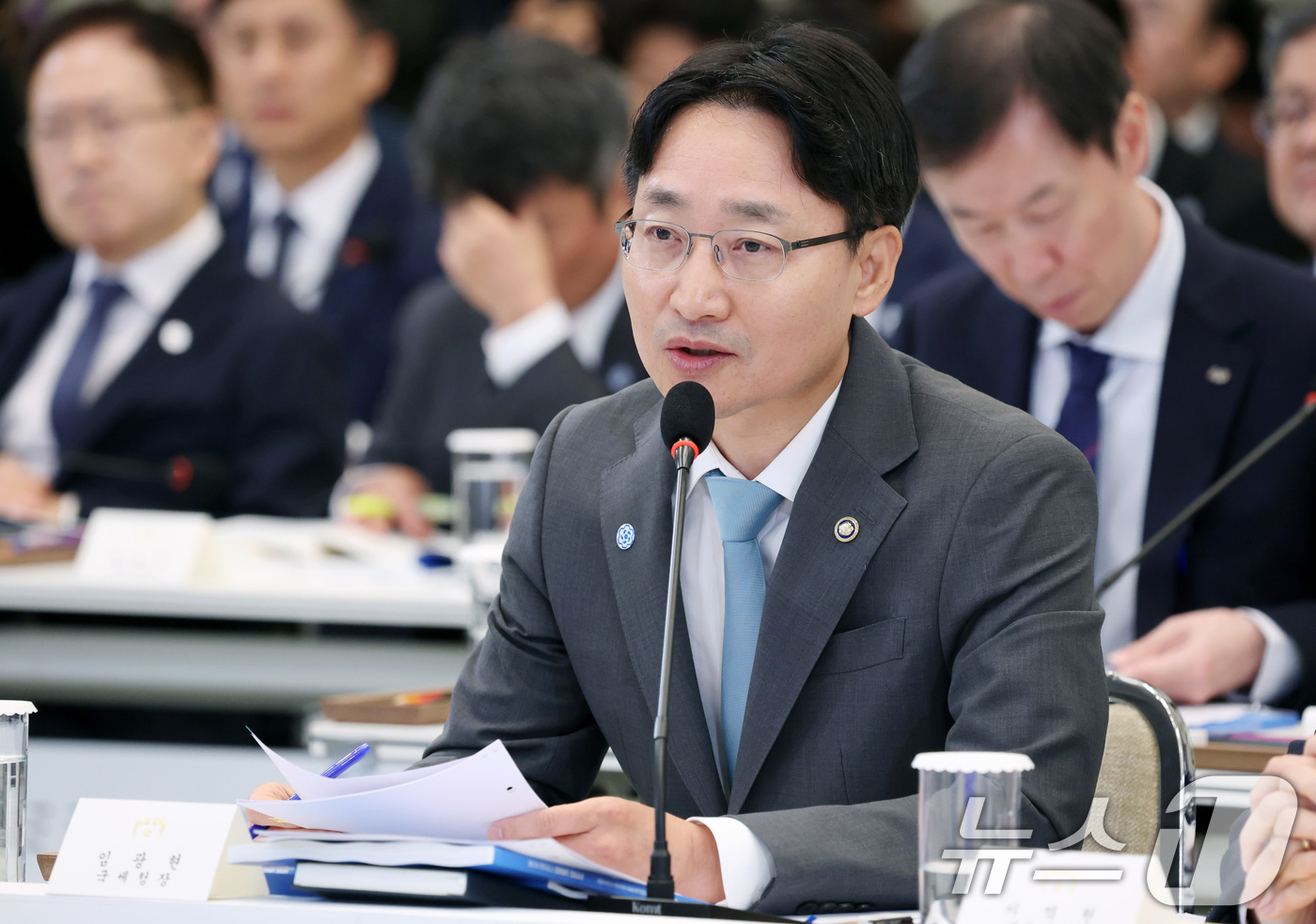 (서울=뉴스1) 허경 기자 = 임광현 국세청장이 15일 청와대 영빈관에서 열린 재정경제부, 국가데이터처, 금융위원회, 기획예산처 업무보고에서 발언을 하고 있다. 2026.7.15/ …