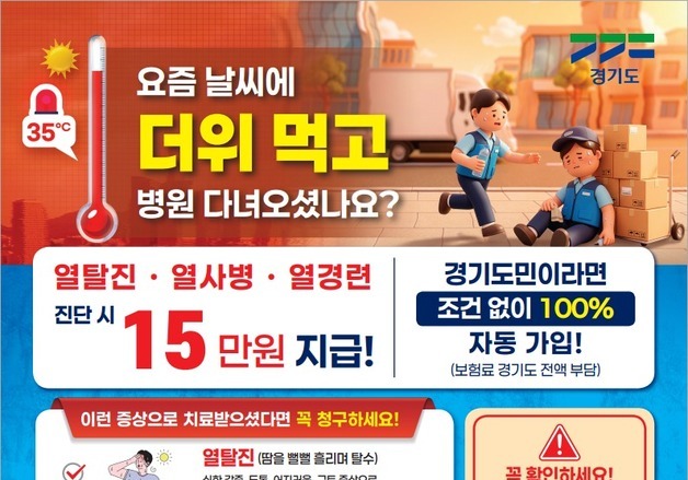고양시, 온열질환 진단 시 15만원 지원…'경기 기후보험' 자동 가입