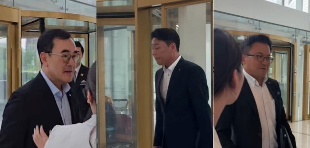롯데 수뇌부, VCM 회의장 속속 도착…'묵묵부답'