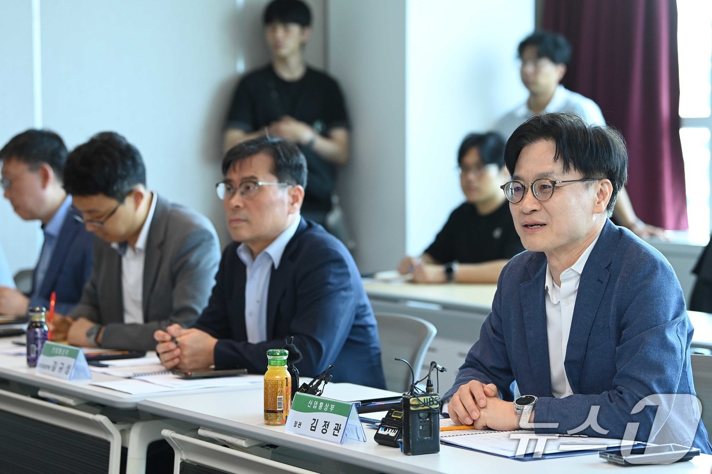 (서울=뉴스1) = 김정관 산업통상부 장관이 14일 오후 제주첨단과학기술단지에서 열린 제주 에너지혁신기업 간담회에서 인사말을 하고 있다. (산업통상부 제공. 재판매 및 DB금지) …