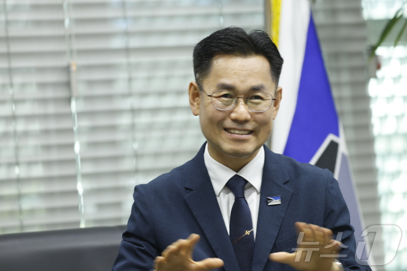 본문 이미지 - 김상욱 국립아시아문화전당장이 15일 광주 국립 아시아문화전당에서 뉴스1과 인터뷰하고 있다. ⓒ 뉴스1 김태성 기자