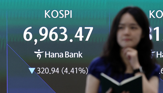 코스피, 7000선 붕괴…4% 급락