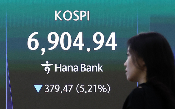 코스피 5%대 급락에 매도 사이드카 발동
