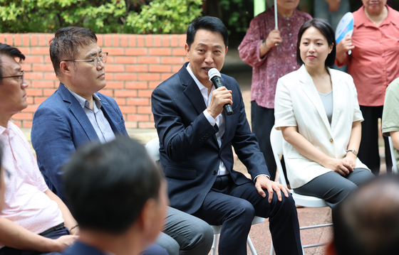 재건축단지 주민 간담회 발언하는 오세훈 시장
