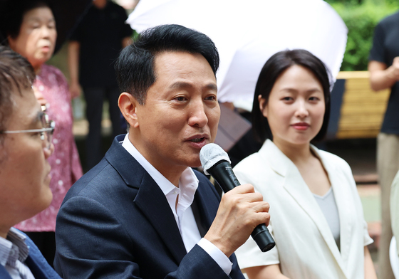 주민 간담회 발언하는 오세훈 서울시장