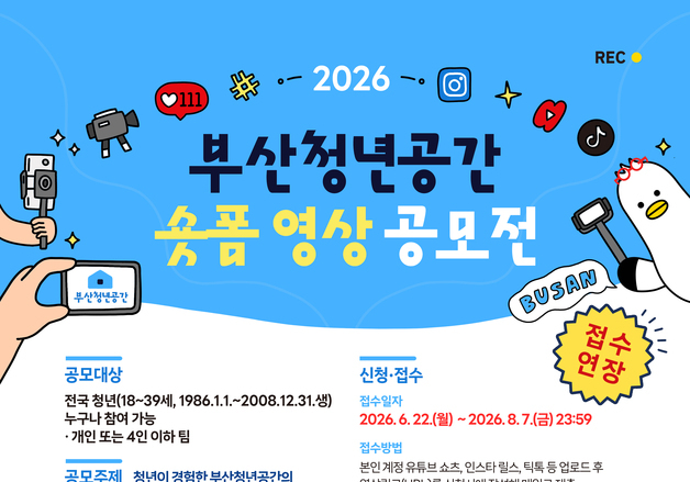 "부산 청년공간의 매력, 90초 영상에 담아주세요"