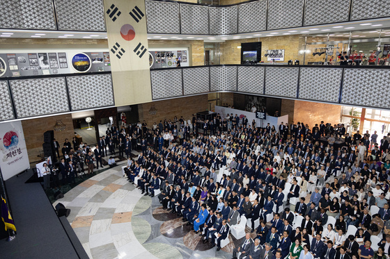 78주년 제헌절 경축식…조 의장 "2027년 '국민주권' 개헌안 마련"(종합)