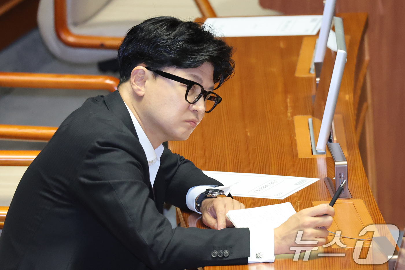 (서울=뉴스1) 신웅수 기자 = 한동훈 무소속 의원이 20일 서울 여의도 국회에서 열린 제437회국회(임시회) 제1차 본회의에 자리하고 잇다. 2026.7.20/뉴스1