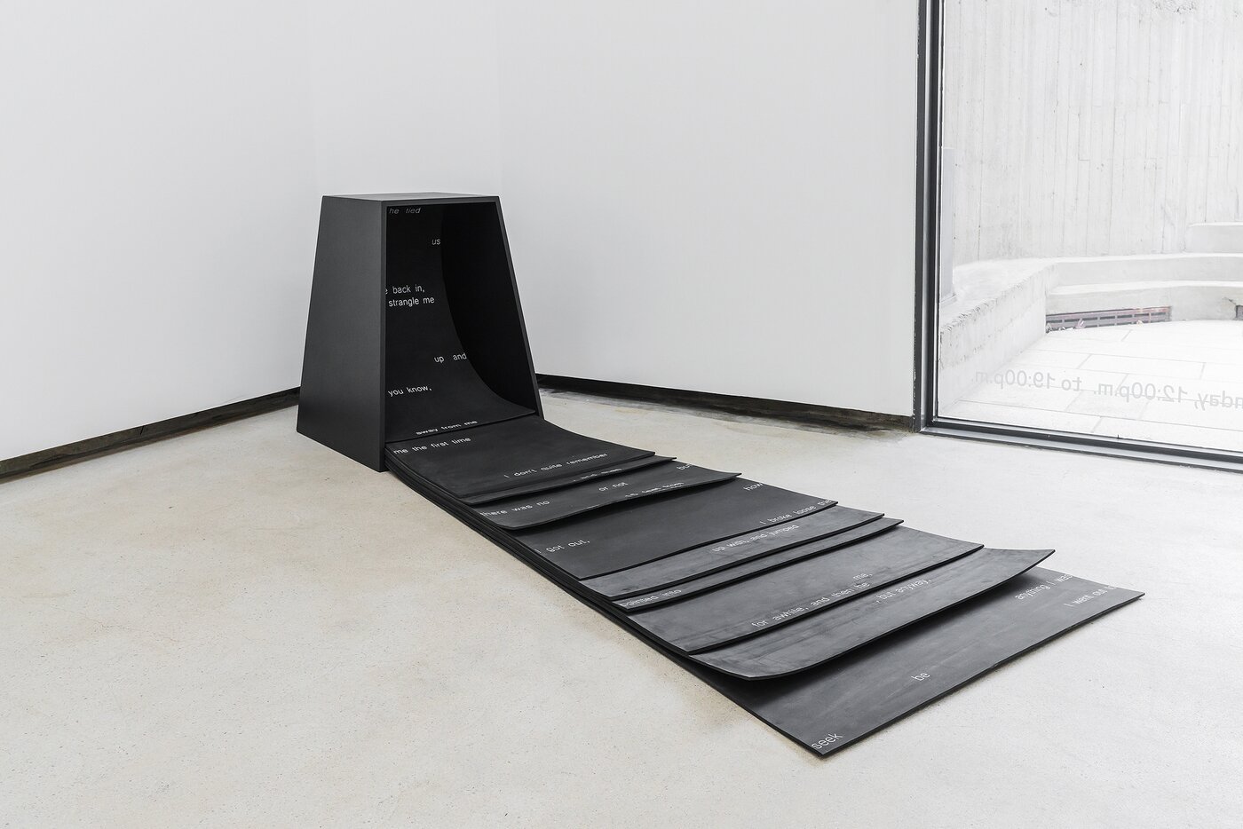 본문 이미지 - 최서희__Complete the sentence- ...- Describe the circumstances 2_, 2026, 나무에 페인트, 고무판에 실크스크린, 86&times;205&times;65cm