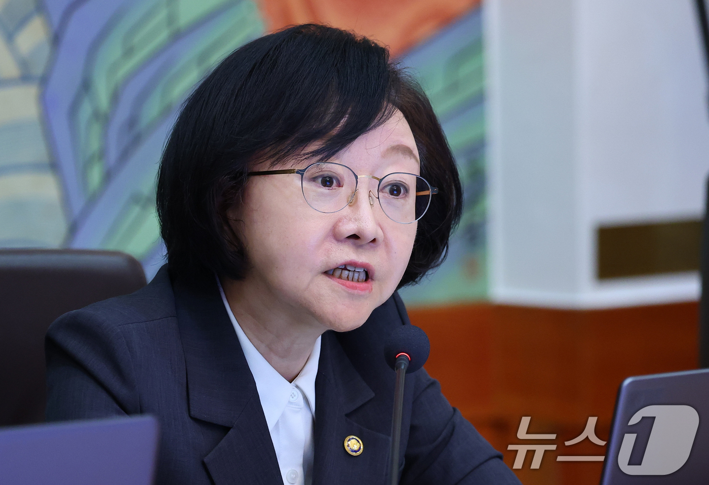 (서울=뉴스1) 허경 기자 = 오유경 식품의약품안전처장이 21일 청와대에서 열린 국무회의에서 발언을 하고 있다. 2026.7.21/뉴스1