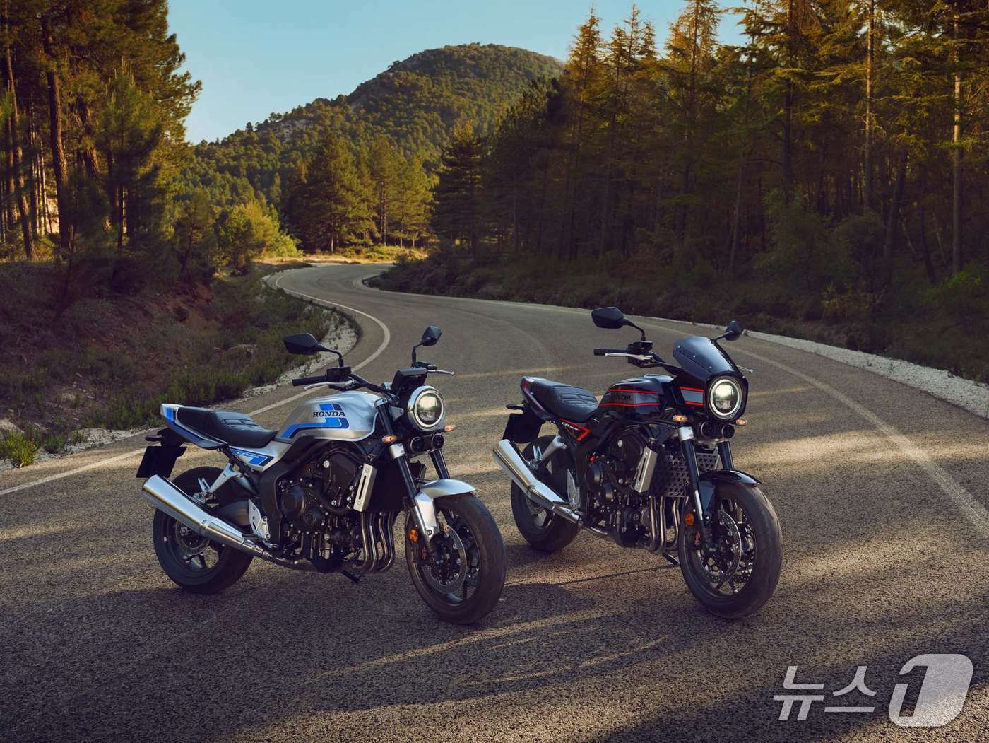 본문 이미지 -   CB1000F 실버 컬러, CB1000F 블랙 컬러 액세서리 장착 모델. (혼다코리아 제공)