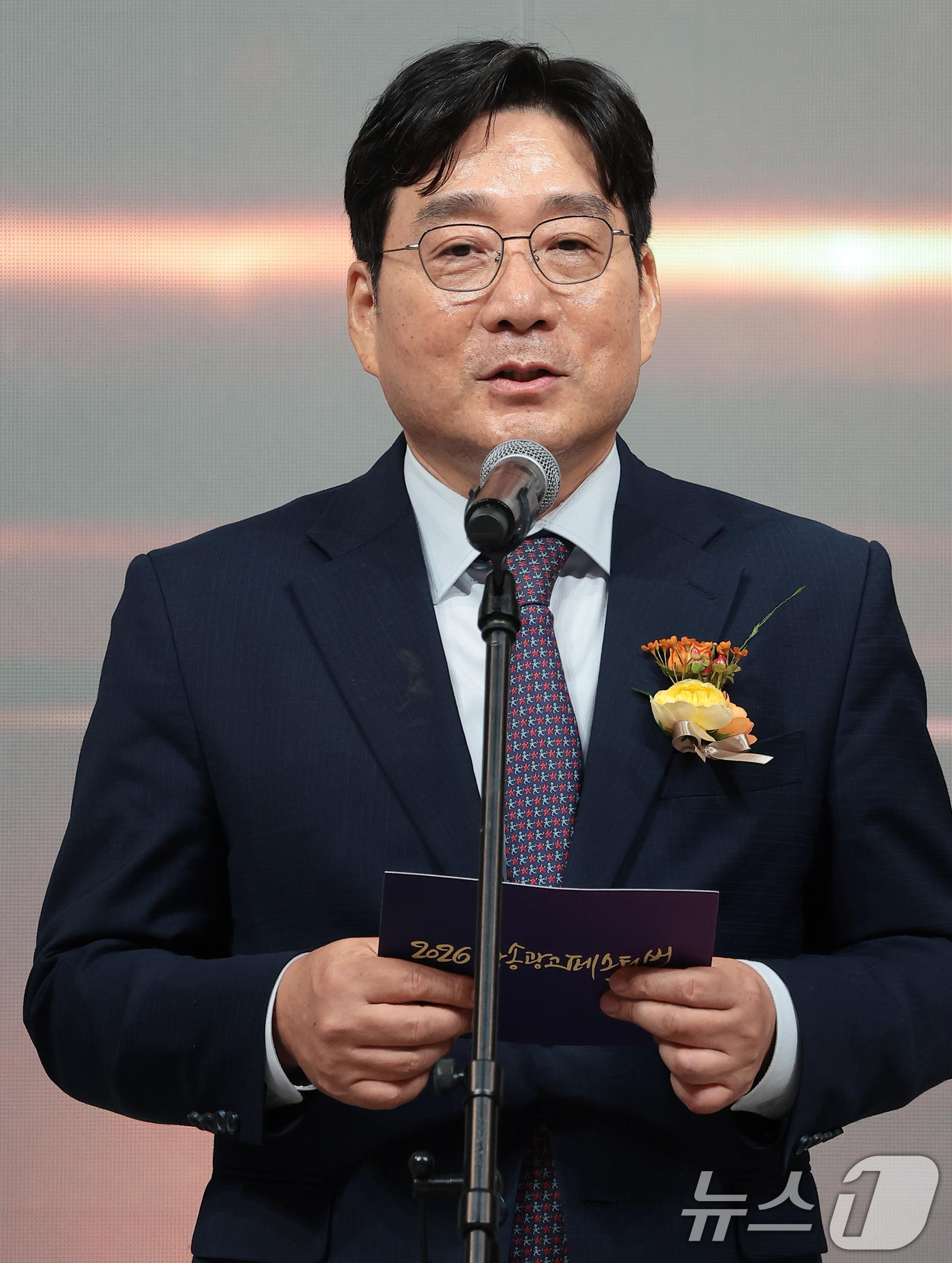 (서울=뉴스1) 권현진 기자 = 유승호 머니투데이방송 대표이사가 21일 서울 마포구 중소기업중앙회 DMC에서 열린 '2026 방송광고페스티벌' 시상식에 참석해 인사말을 하고 있다. …