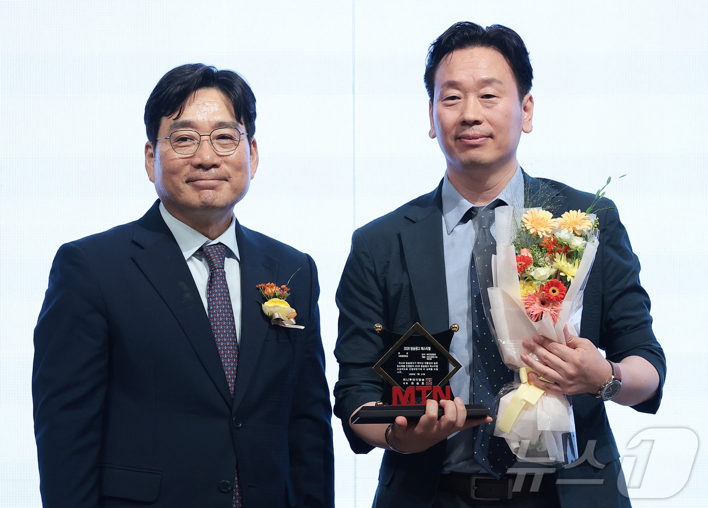 (서울=뉴스1) 권현진 기자 = 국민연금공단 박상식 소통홍보실 홍보기획부장이 21일 서울 마포구 중소기업중앙회 DMC에서 열린 '2026 방송광고페스티벌' 시상식에 참석해 사회공헌 …
