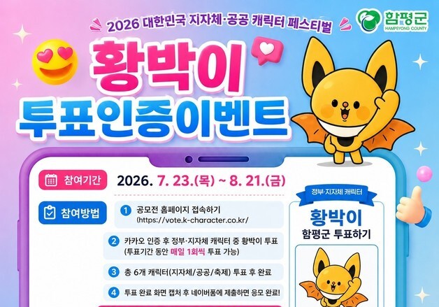 '몸값 325억' 함평 황금박쥐상, 대한민국 대표 공공캐릭터 노린다