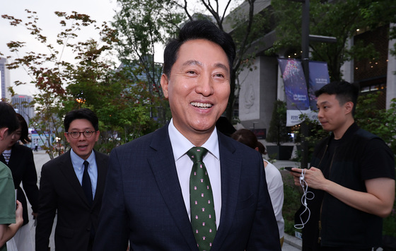 밝은 표정의 오세훈 서울시장