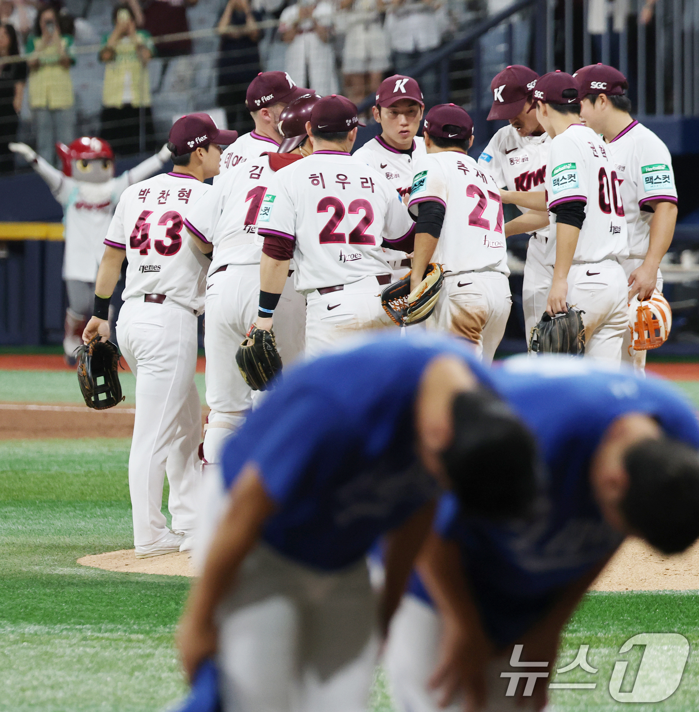 (서울=뉴스1) 오대일 기자 = 22일 서울 구로구 고척스카이돔에서 열린 '2026 신한은행 SOL KBO리그' 삼성 라이온즈와 키움 히어로즈의 경기에서 삼성을 3-1로 제압한 키 …