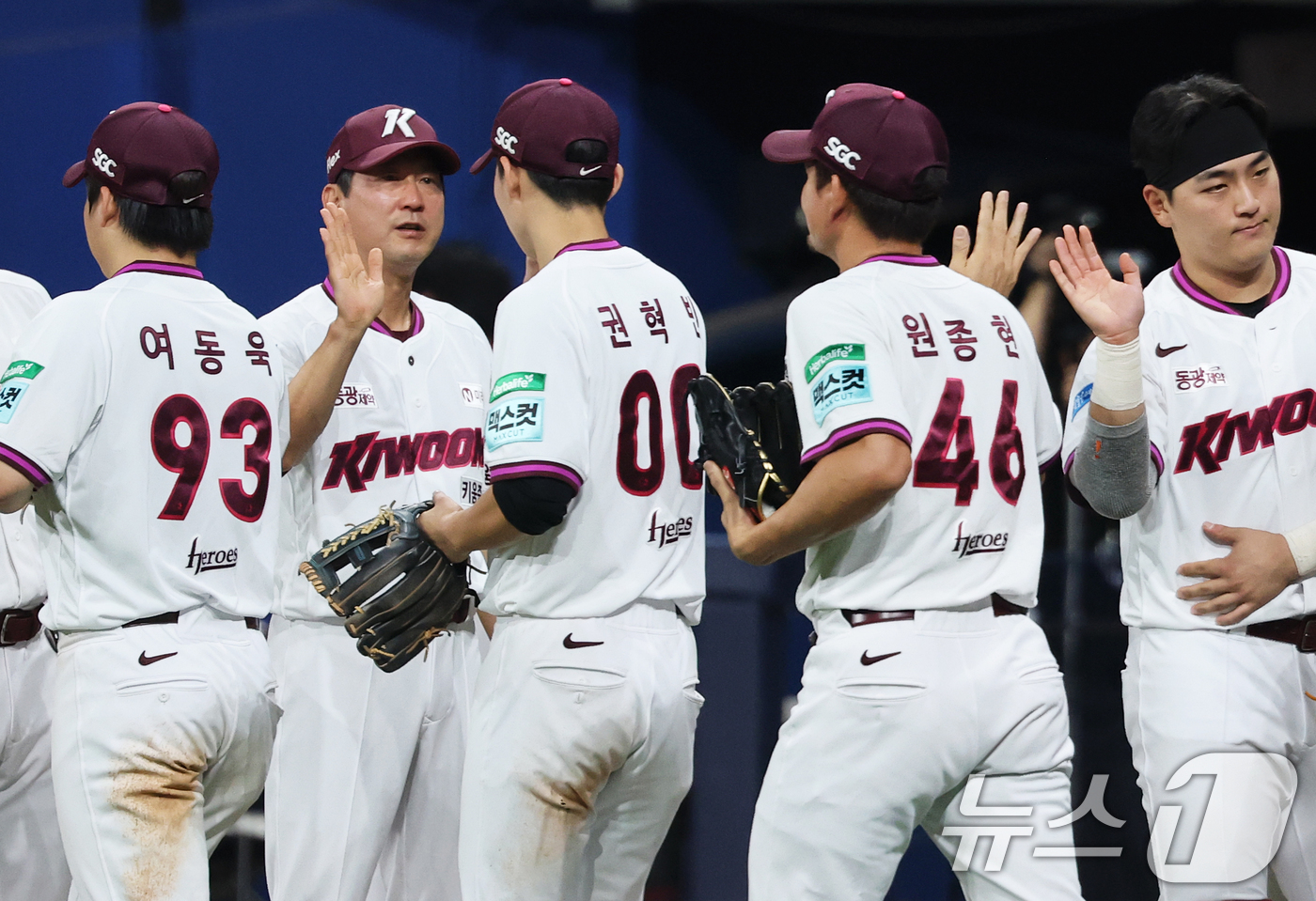 (서울=뉴스1) 오대일 기자 = 22일 서울 구로구 고척스카이돔에서 열린 '2026 신한은행 SOL KBO리그' 삼성 라이온즈와 키움 히어로즈의 경기에서 삼성을 3-1로 제압한 키 …