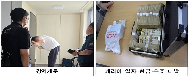 호화생활 체납자 캐리어 열었더니 10억 돈다발…국세청·관세청 합동수색