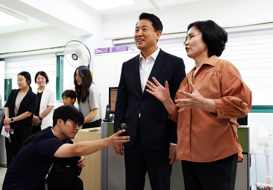 오세훈 서울시장, 구립가재울지역아동센터 방문