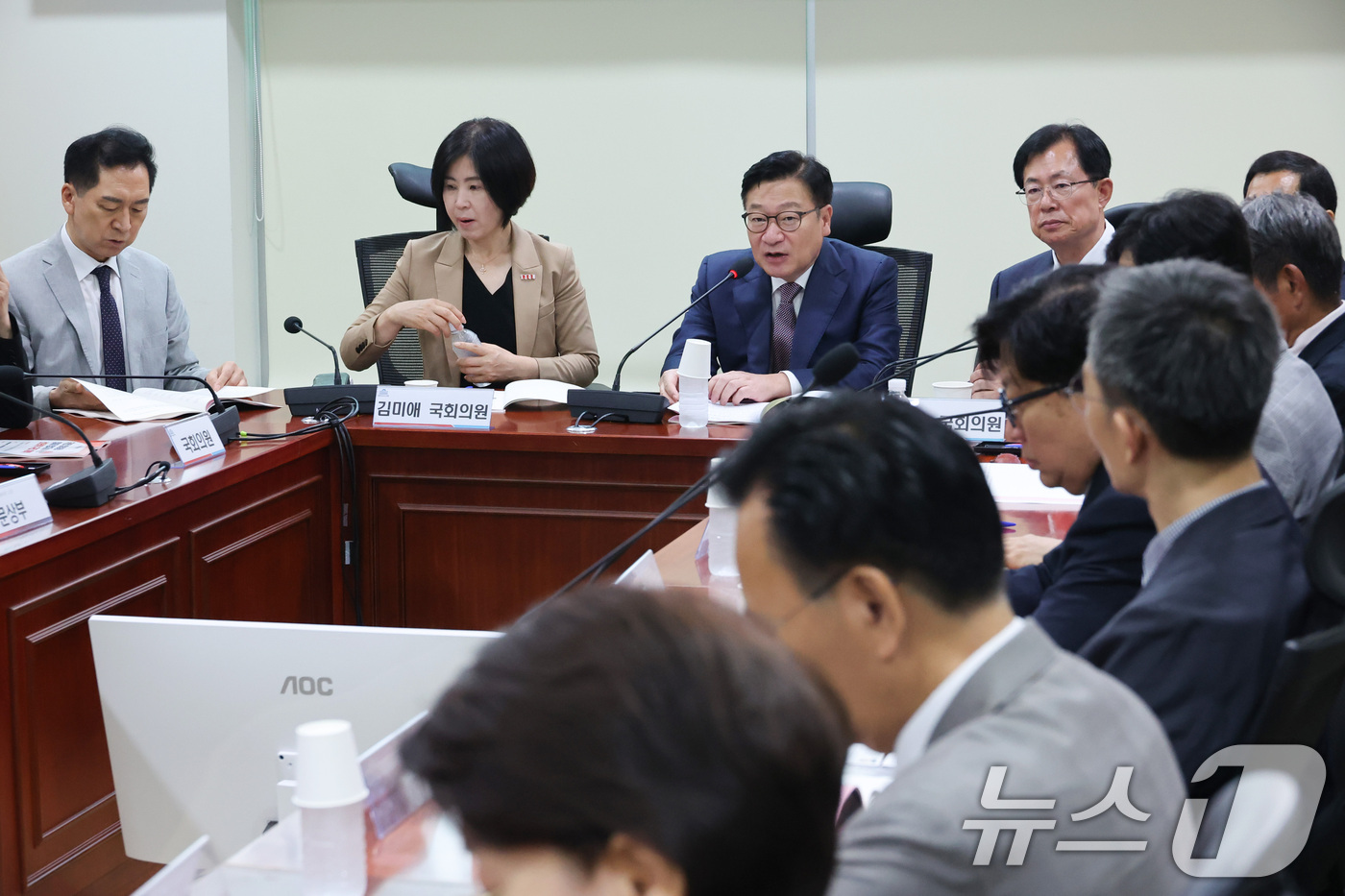 (서울=뉴스1) 신웅수 기자 = 정점식 국민의힘 원내대표가 23일 서울 여의도 국회 의원회관에서 열린 국민 참정권 침해 방지를 위한 선관위 구조개혁 정책 토론회에서 발언하고 있다. …