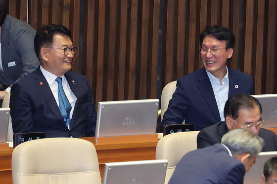 대화하는 김민석·송영길