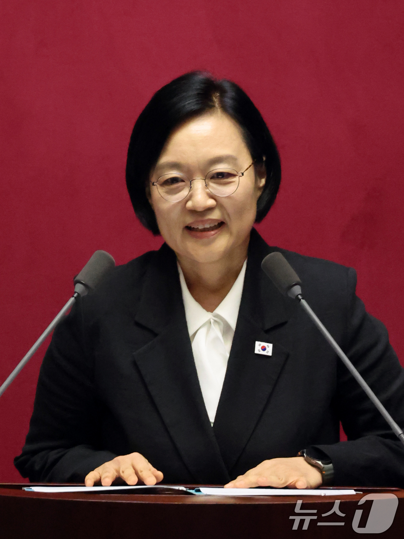 (서울=뉴스1) 황기선 기자 = 한성숙 국무총리가 23일 오후 서울 여의도 국회에서 열린 제437회국회(임시회) 제2차 본회의에서 인사말을 하고 있다. 2026.7.23/뉴스1