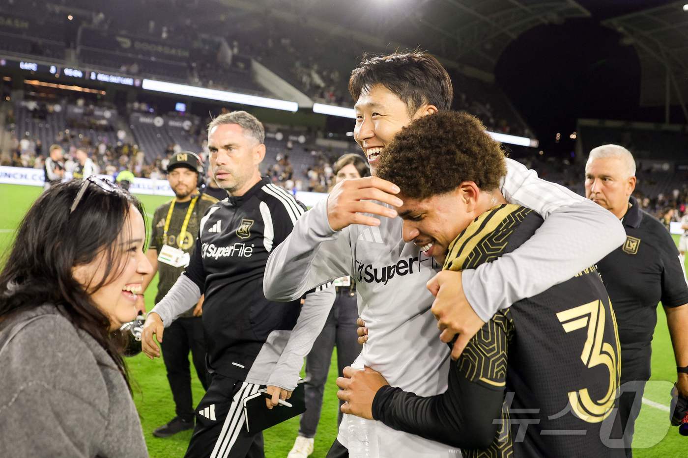 (AFP=뉴스1) = 로스앤젤레스FC(LAFC)의 손흥민이 22일(현지시간) 캘리포니아 로스앤젤레스 BMO 스타디움에서 열린 미국 프로축구 메이저리그사커(MLS) 레알 솔트레이크와 …