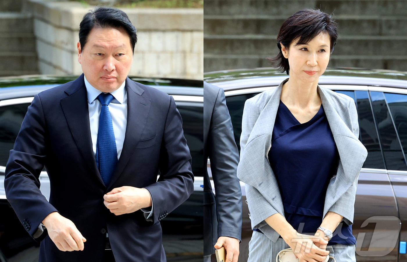 (서울=뉴스1) 이호윤 기자 = 최태원 SK그룹 회장과 노소영 아트센터 나비 관장의 재산분할 사건 파기환송심에서 최 회장이 노 관장에게 재산분할로 9440억 원을 지급하라고 판결했 …