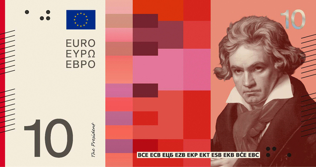 "베토벤이냐, 물총새냐"…ECB, 새 유로화 지폐 도안 후보 공개
