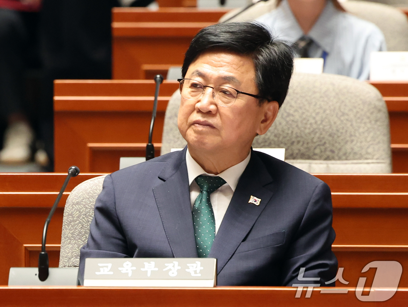 (서울=뉴스1) 황기선 기자 = 최교진 교육부 장관이 24일 오후 서울 여의도 국회에서 열린 제22회 대한민국 어린이 국회 본회의에  자리하고 있다.  2026.7.24/뉴스1