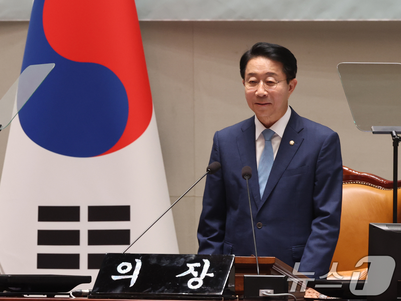 (서울=뉴스1) 황기선 기자 = 조정식 국회의장이 24일 오후 서울 여의도 국회에서 열린 제22회 대한민국 어린이 국회 본회의에서 개회사를 하고 있다.  2026.7.24/뉴스1
