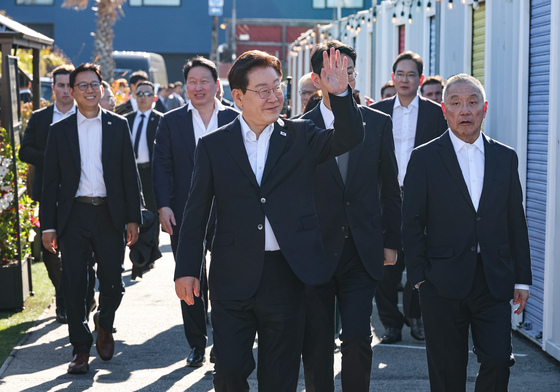 글로벌 AI리더 만찬 참석하는 이재명 대통령