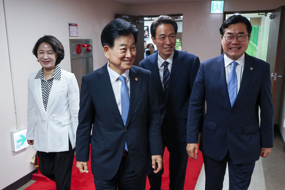 접경지역 평화안전 연석회의 참석하는 정동영·추미애·우상호·박찬대