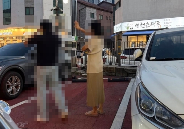 "차 금방 온다" 주차장 '몸주차 여성'…항의하자 "어린 게 싸가지 없네"