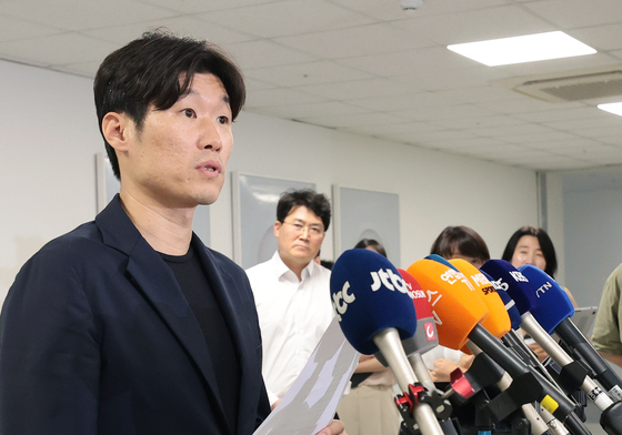 브리핑 하는 박지성