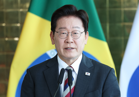 공동언론발표 하는 이재명 대통령