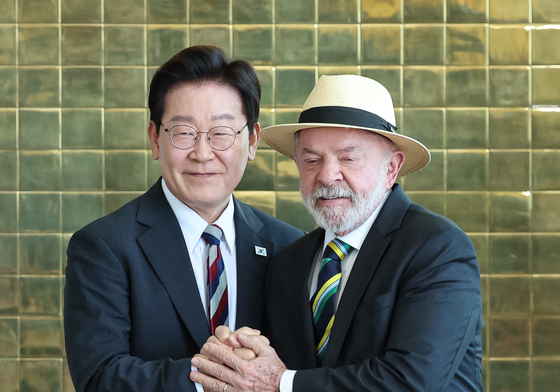 한·브라질 공동언론발표 마친 이재명 대통령