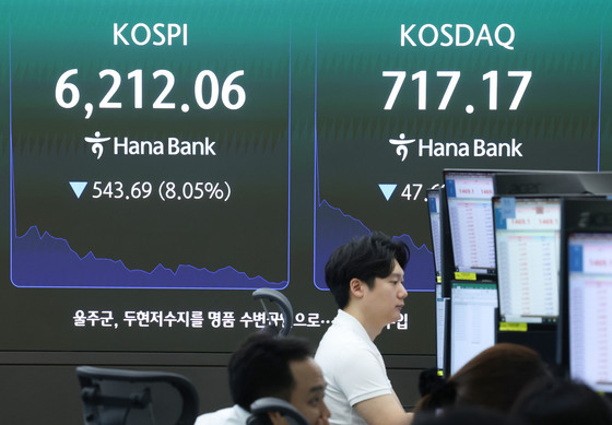 코스피 서킷브레이커 발동, 8%대 급락