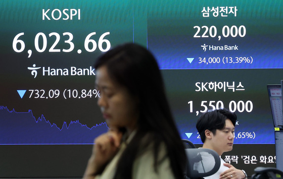 '검은 화요일' 코스피 급락, 중국 반도체 쇼크에 삼전닉스 하락