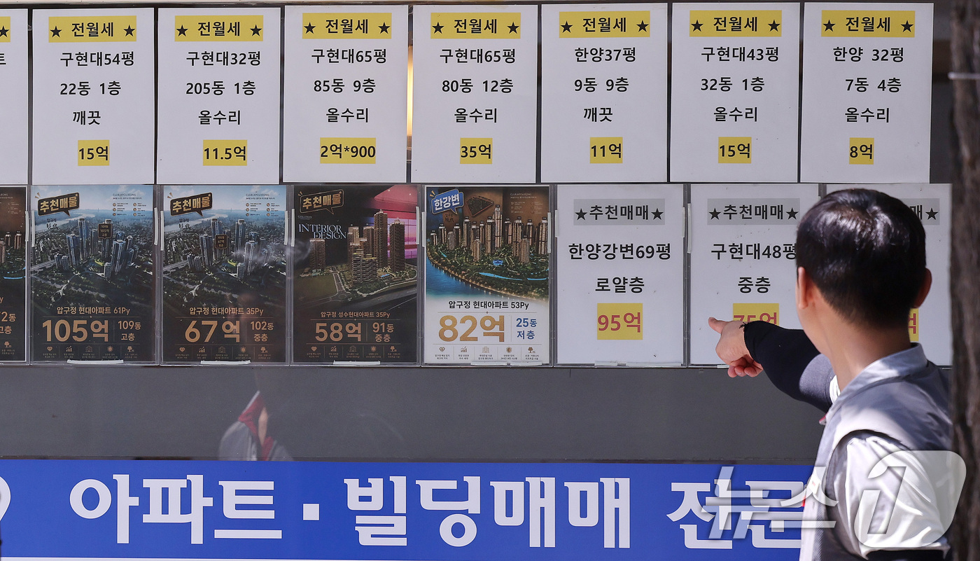 (서울=뉴스1) 박지혜 기자 = 29일 서울 강남구의 한 부동산 중개업소에 아파트 매물 정보가 게시돼 있다.정부가 초고가 주택에 대한 증세를 추진하는 가운데 강남구, 용산구 등 일 …