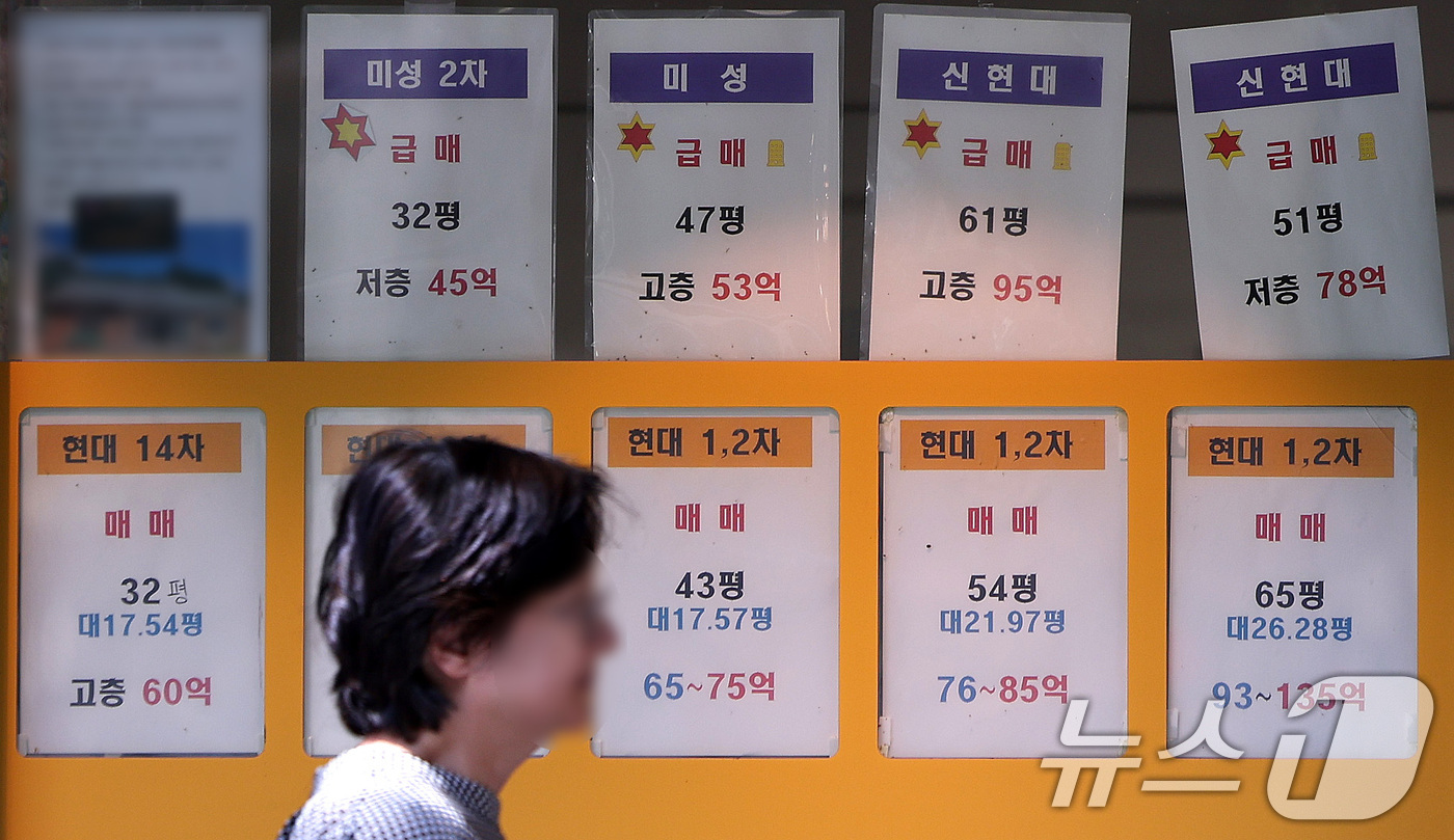 (서울=뉴스1) 박지혜 기자 = 29일 서울 강남구의 한 부동산 중개업소에 아파트 매물 정보가 게시돼 있다.정부가 초고가 주택에 대한 증세를 추진하는 가운데 강남구, 용산구 등 일 …