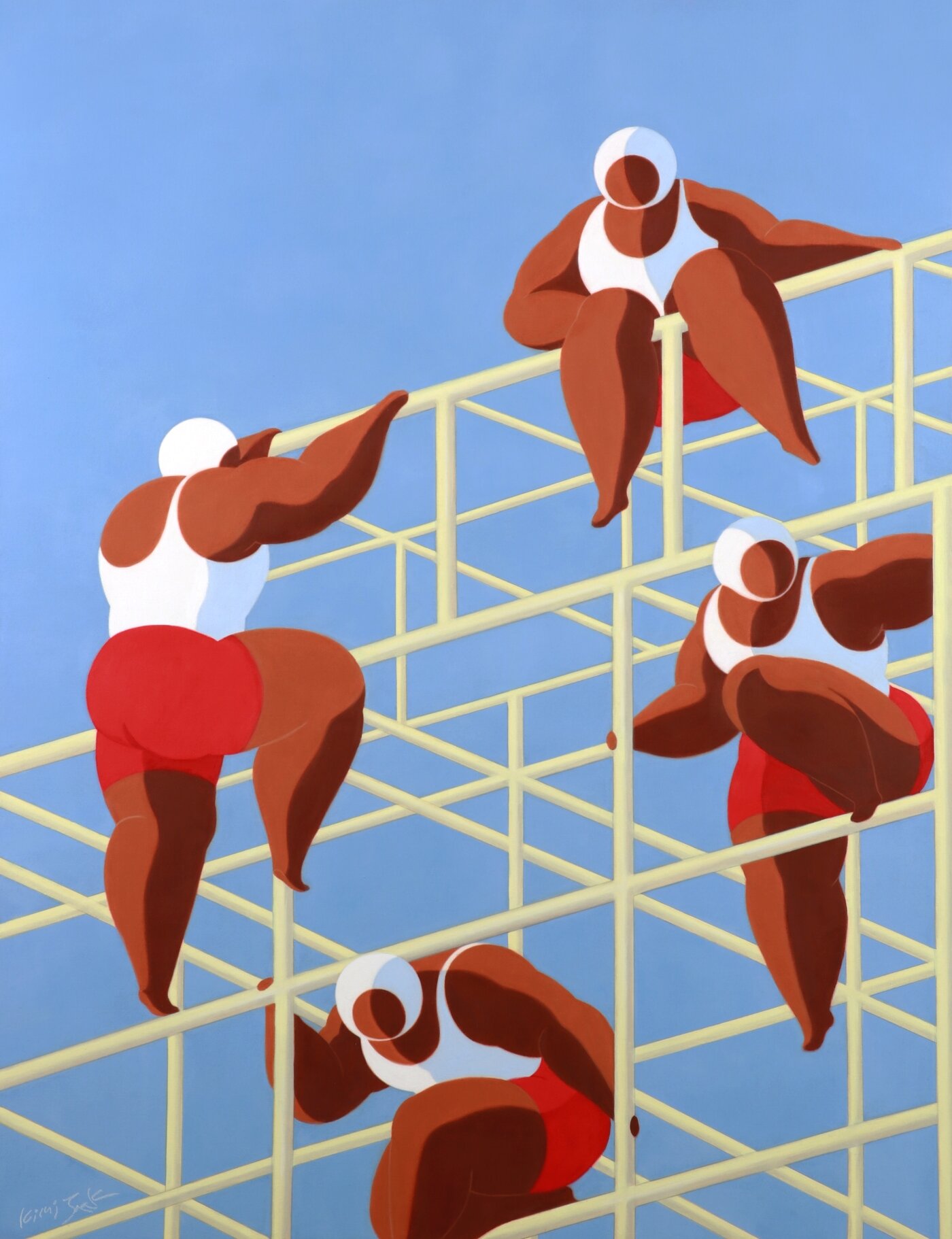본문 이미지 - 키미작, 嬉遊時節 (희유시절), 2026, Oil on linen, 145.5 x 97 cm (페이토걀러리 제공)