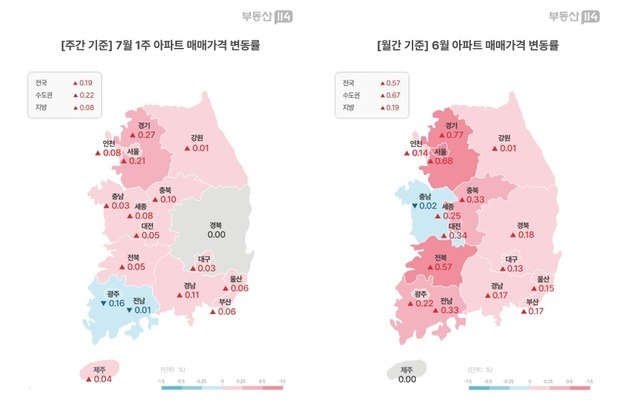 경기 아파트값 상승률 전국 1위…서울은 0.21%↑